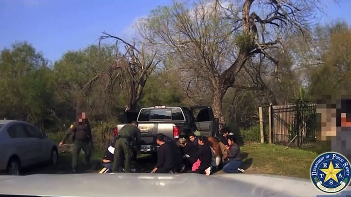 Texas authorities and U.S. Border Patrol arrest 14 illegal immigrants and alleged human smuggler after high-speed chase