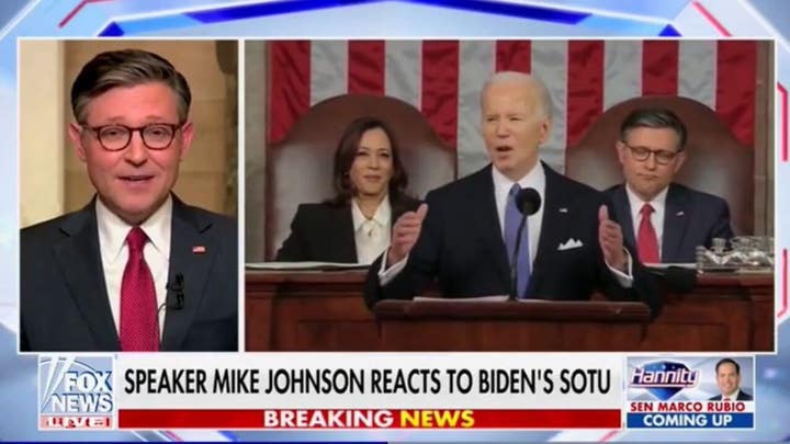 House Speaker Mike Johnson says Biden 