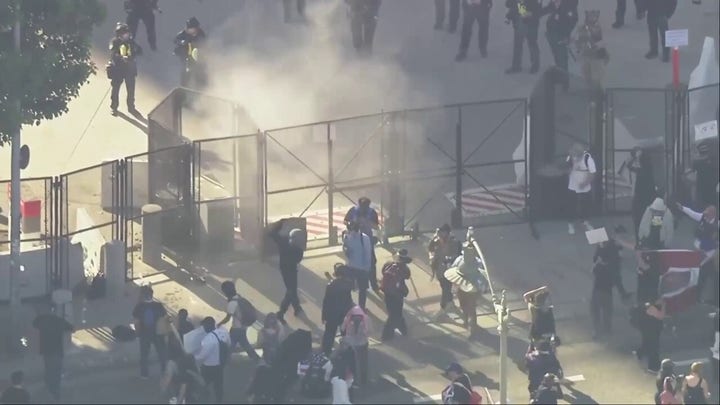 Wild video shows chaos in LA after 'No Kings' protest